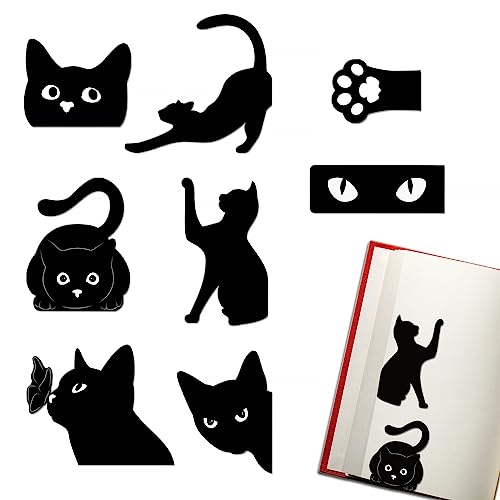 8 Stück Magnetische Lesezeichen Katze kinder Niedliche Buchmarker Clip Set für Lehrer Studenten Buchliebhaber Lesen Kawaii Magnet Seite Marker für die Schule Büro Katzenliebhaber von GEBETTER