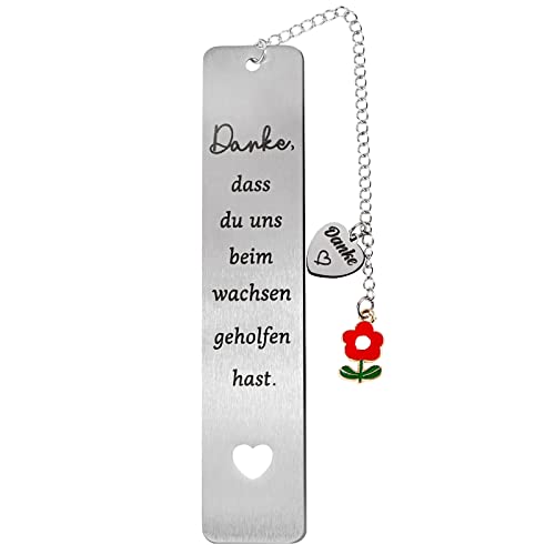 Lesezeichen 13x2,6cm Abschiedsgeschenk Lehrer mit Geschenkbox Danke dass du uns beim Wachsen geholfen hast Geschenk Dankeschön Geschenke für Kollegen Erzieherin Kindergarten Lehrerin Tagesmutter von GEBETTER