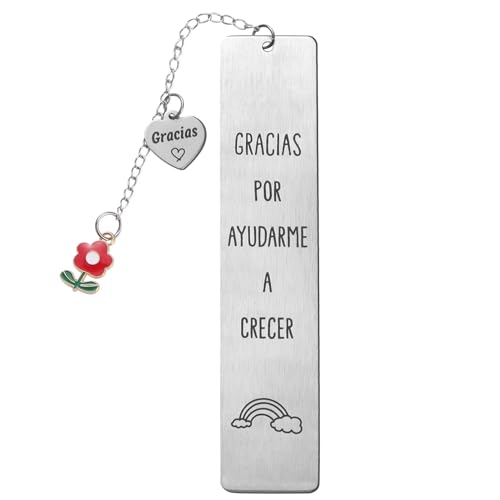 Spanisch Lesezeichen 13x2,6cm Abschiedsgeschenk Lehrer mit Geschenkbox Geschenk Dankeschön Geschenke für Kollegen Erzieherin Kindergarten Lehrerin Tagesmutter von GEBETTER