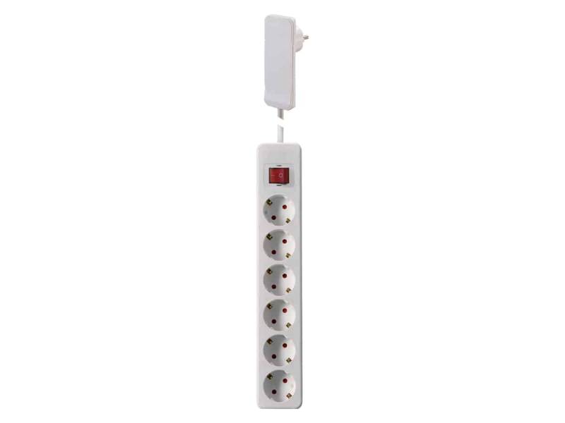 GEBRO Steckdosenleiste 105671, 6-fach, mit Flachstecker FlatPlug u. Schalter, weiß von GEBRO