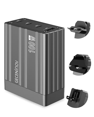 100W USB C Schnellladegerät GaN mit UK, EU und US Steckern, 4 Port Schnellladegerät USB C für Laptops mehrere Geräte, kompatibel mit MacBook Pro/Air, iPad, iPhone 16/15/14, Galaxy S24 und mehr 100W USB C Schnellladegerät GaN mit UK, EU und US Steckern, 4 Port Schnellladegerät USB C für Laptops mehrere Geräte, kompatibel mit MacBook Pro/Air, iPad, iPhone 16/15/14, Galaxy S24 und mehr von GECENinov