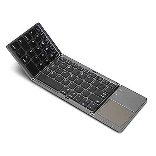 Bluetooth Faltbare Tastatur,USB-Aufladung Bluetooth 3.0 mit Touchpad kabellose Tastatur,Kabellose Keyboard. QWERTY Layout,Taschenformat-Tri-fold Design. für ios, Android, Windows Bluetooth Faltbare Tastatur,USB-Aufladung Bluetooth 3.0 mit Touchpad kabellose Tastatur,Kabellose Keyboard. QWERTY Layout,Taschenformat-Tri-fold Design. für ios, Android, Windows von GECENinov