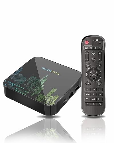 Smart TV Box, Android TV Box 10.0 2 GB RAM/16 GB ROM 3D 6K@30fps Hochauflösende H616 Quad-Core Cortex-A53 CPU, unterstützt 2,4 G/5 GHz USB 2.0 BT 5.0 WiFi von GECENinov