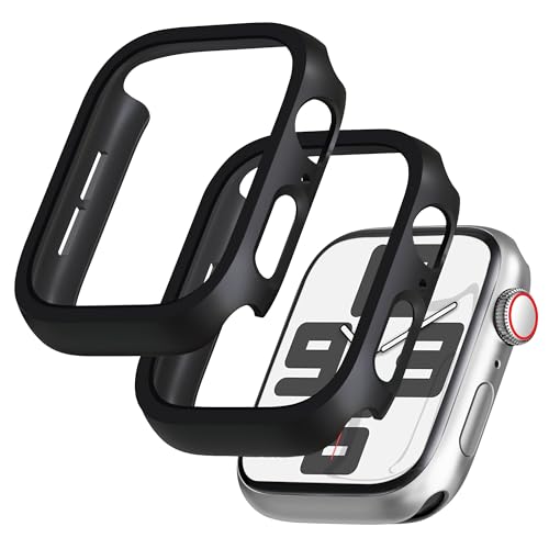 GEEDOOWIN 2 Stück [Nein Displayschutz] Schutzhülle für Apple Watch SE/Series 6/5/4 40mm, Ultradünne Rundum Rahmen Stoßstange hülle, Schockfest Hart PC Gehäuse Schutz für iWatch 40mm zubehör, schwarz von GEEDOOWIN