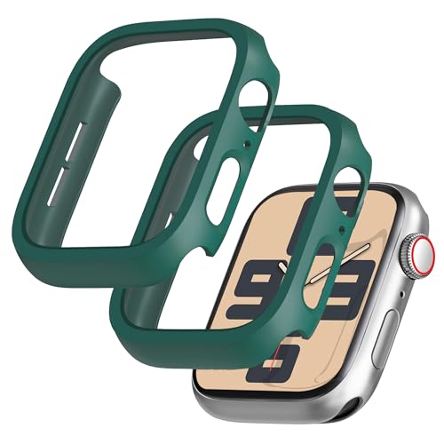 GEEDOOWIN 2 Stück [Nein Displayschutz] Schutzhülle für Apple Watch SE/Series 6/5/4 40mm, Ultradünne Rundum Rahmen Stoßstange hülle, Schockfest Hart PC Gehäuse Schutz für iWatch 40mm zubehör, grün von GEEDOOWIN