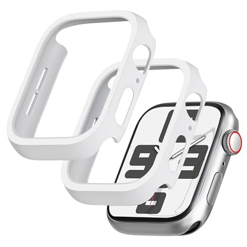 GEEDOOWIN 2 Stück [Nein Displayschutz] Schutzhülle für Apple Watch SE/Series 6/5/4 40mm, Ultradünne Rundum Rahmen Stoßstange hülle, Schockfest Hart PC Gehäuse Schutz für iWatch 40mm zubehör, weiß von GEEDOOWIN