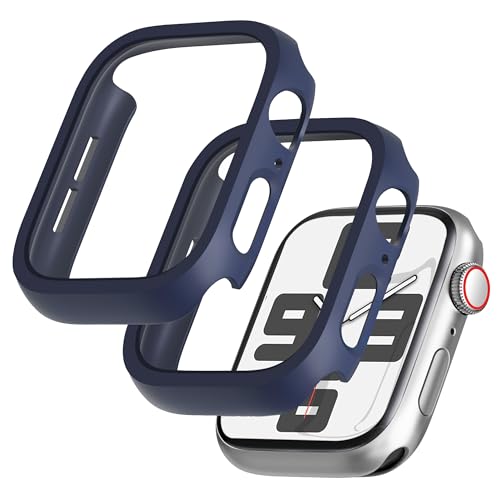 GEEDOOWIN 2 Stück [Nein Displayschutz] Schutzhülle für Apple Watch SE/Series 6/5/4 40mm, Ultradünne Rundum Rahmen Stoßstange hülle, Schockfest Hart PC Gehäuse Schutz für iWatch 40mm zubehör, blau von GEEDOOWIN