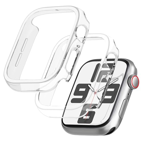 GEEDOOWIN 2 Stück [Nein Displayschutz] Schutzhülle für Apple Watch SE/Series 6/5/4 44mm, Ultradünne Rundum Rahmen Stoßstange hülle, Schockfest Hart PC Gehäuse Schutz für iWatch 44mm zubehör, klar von GEEDOOWIN
