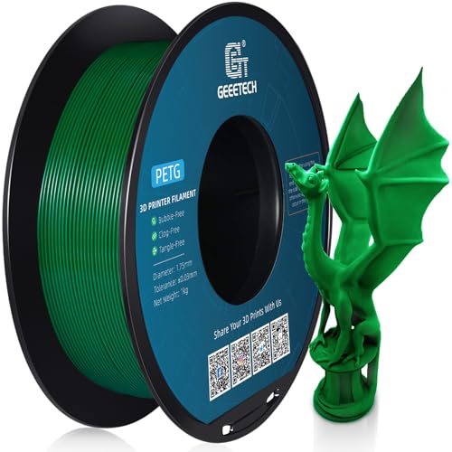 GEEETECH 3D Filament PETG 1,75 mm 1 kg für 3D Drucker Grün Maßgenauigkeit +/- 0,02 mm von GEEETECH