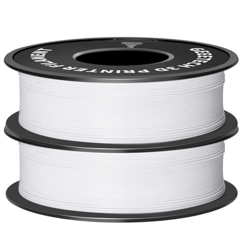 GEEETECH Filament PLA 1,75mm, für 3D Drucker PLA Filament 2 Spool, Weiß&Weiß 2kg von GEEETECH