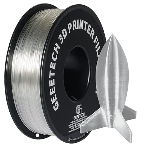 GEEETECH Filament PLA 1.75mm for 3D Drucker 1kg Spool, Transparent von GEEETECH