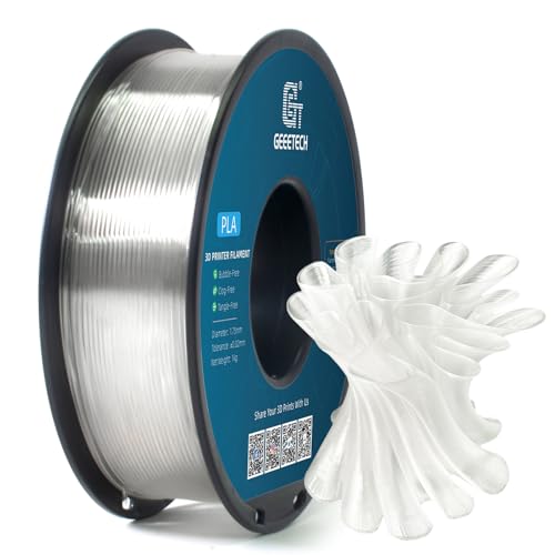 GEEETECH Filament PLA 1.75mm for 3D Drucker 1kg Spool, Transparent von GEEETECH