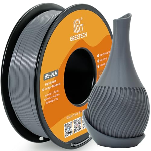 GEEETECH HS-PLA Filament 1,75mm pla Filament für Hochgeschwindigkeits-3D-Drucker, 1 Spule,1kg, Grau von GEEETECH