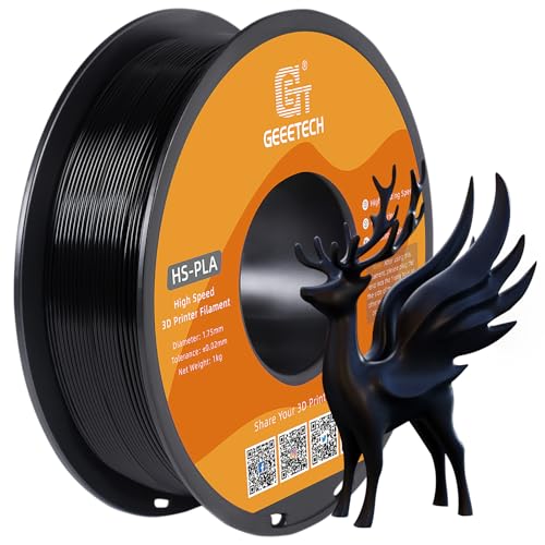 GEEETECH HS-PLA Filament 1,75mm pla Filament für Hochgeschwindigkeits-3D-Drucker, 1 Spule,1kg, Schwarz von GEEETECH