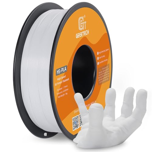 GEEETECH HS-PLA Filament 1,75mm pla Filament für Hochgeschwindigkeits-3D-Drucker, 1 Spule,1kg, Weiß von GEEETECH