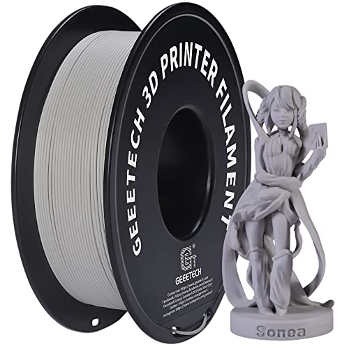 GEEETECH Matte PLA Filament, 3D-Drucker PLA Filament 1 kg Spule, Genauigkeit +/- 0,03 mm, hellgrau von GEEETECH