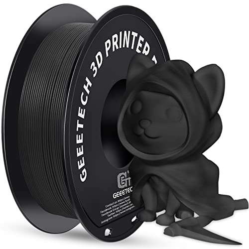 GEEETECH Matte PLA Filament 1,75mm für 3D Drucker 1kg Spool, Neu Schwarz von GEEETECH