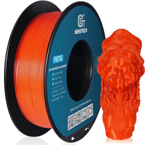 GEEETECH PETG 1,75mm Filament für 3D-Drucker, 1 kg 1 Spool, Orange von GEEETECH