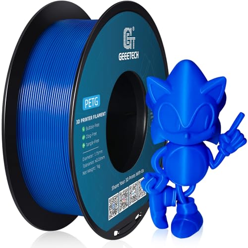GEEETECH PETG Filament 1.75 mm 1kg Spool für 3D-Drucker, Blau von GEEETECH