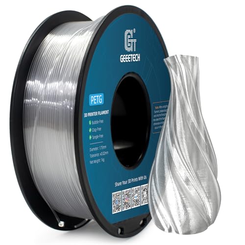 GEEETECH PETG Filament 1.75 mm 1kg Spool für 3D-Drucker, Transparent von GEEETECH