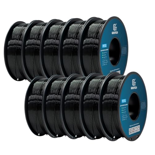 GEEETECH PETG Filament Schwarz, 10x1kg Spule für 3d Drucker GEEETECH PETG Filament Schwarz, 10x1kg Spule für 3d Drucker von GEEETECH