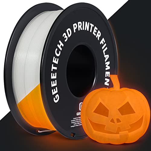 GEEETECH PLA Filament 1.75mm, Glows Orange-rot in the Dark, 3D Drucker Filament 1kg Spool von GEEETECH