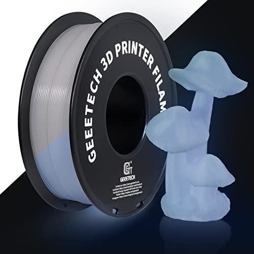 GEEETECH PLA Filament 1.75mm, Glows Weiß in the Dark, 3D Drucker Filament 1kg Spool von GEEETECH