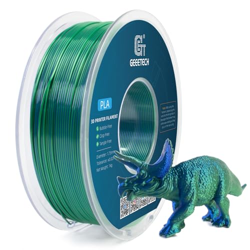 GEEETECH Silk Dual Color Filament 1,75mm,1KG/Spool für 3D Drucker, Silk Blau&Grün von GEEETECH