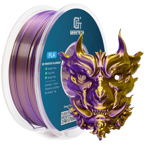 GEEETECH Silk Dual Color Filament 1,75mm,1KG/Spool für 3D Drucker, Silk Gold&Lila GEEETECH Silk Dual Color Filament 1,75mm,1KG/Spool für 3D Drucker, Silk Gold&Lila von GEEETECH