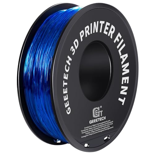 GEEETECH TPU Filament 1,75 mm +/- 0,02 mm für 3D Drucker, 1KG 1 Spool Transparent Blau von GEEETECH