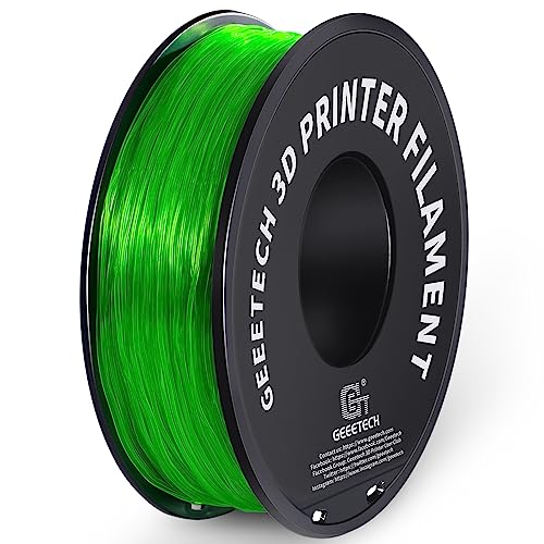 GEEETECH TPU Filament 1,75 mm +/- 0,02 mm für 3D Drucker, 1KG 1 Spool Transparent Grün von GEEETECH