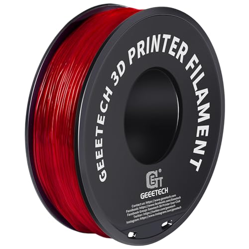 GEEETECH TPU Filament 1,75 mm +/- 0,02 mm für 3D Drucker, 1KG 1 Spool Transparent Rot GEEETECH TPU Filament 1,75 mm +/- 0,02 mm für 3D Drucker, 1KG 1 Spool Transparent Rot von GEEETECH