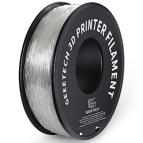 GEEETECH TPU Filament 1,75 mm +/- 0,02 mm für 3D Drucker, 1KG 1 Spool Transparent von GEEETECH