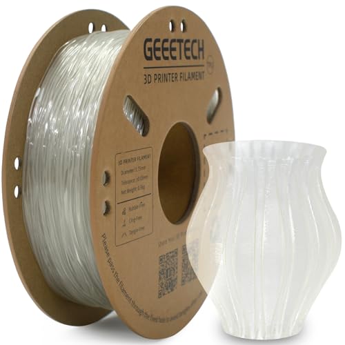 GEEETECH TPU filament 1.75mm Transparent, Flexible 3D Drucker Filament 500g 1 Spool von GEEETECH
