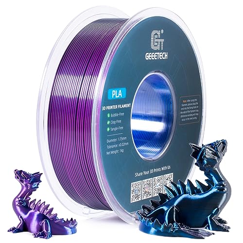 GEEETECH Tricolor Silk PLA Filament 1,75mm, 3D Drucker Filament 1KG/Spule, Silk Blau Lila Schwarz von GEEETECH