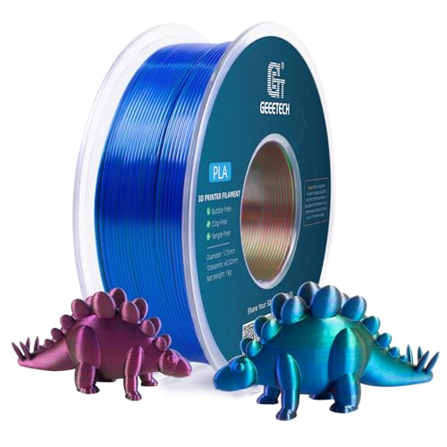 GEEETECH Tricolor Silk PLA Filament 1,75mm, 3D Drucker Filament 1KG/Spule, Silk Rot Blau Grün von GEEETECH