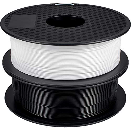 Geeetech PLA Filament 1,75 mm, 3D Drucker PLA Filament,1 kg pro Spule, 2 Spulen, Weiß-schwarz von GEEETECH