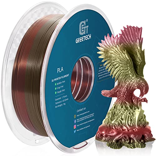 Geeetech PLA-Filament 1,75 mm Mehrfarbig 3D-Printer PLA-Filament 1 kg Spool, Silk Bronze Rainbow von GEEETECH