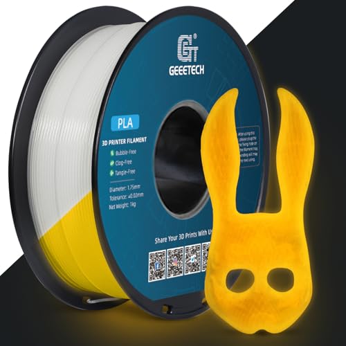 PLA Filament 1.75mm, Glows Orange-Gelb in the Dark, GEEETECH 3D Drucker Filament 1kg Spool von GEEETECH