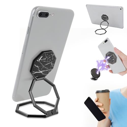 GEEHUA Handy Ring Halterung, Selbstklebend 360 °Handyringhalterung Finger Handy Griff Handy Kleber Metall-Handyständer Faltbarer Handy-Rückgriff Verstellbarer Telefonhalter （Schwarz） von GEEHUA