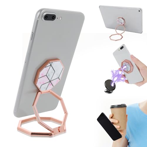 GEEHUA Handy Ring Halterung, Selbstklebend 360 °Handyringhalterung Finger Handy Griff Handy Kleber Metall-Handyständer Faltbarer Handy-Rückgriff Verstellbarer Telefonhalter (weiße) von GEEHUA