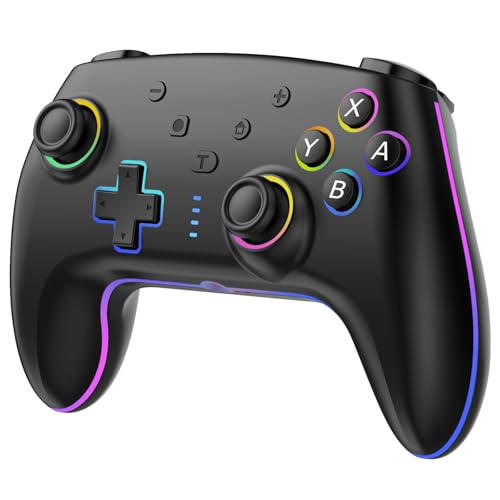 GEEKHAVE Switch Controller mit RGB-Beleuchtung/Dual Vibration/6 Achsen Gyroskop, Präzise Joysticks, Turbo Modus/Schnellaufwachen für Switch/Lite/OLED, Wireless Controller für Switch Pro GEEKHAVE Switch Controller mit RGB-Beleuchtung/Dual Vibration/6 Achsen Gyroskop, Präzise Joysticks, Turbo Modus/Schnellaufwachen für Switch/Lite/OLED, Wireless Controller für Switch Pro von GEEKHAVE