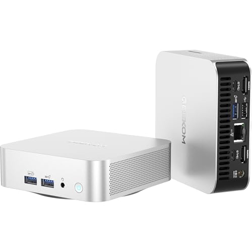 GEEKOM A6 Mini PC, Mini Computer mit AMD Ryzen 7 6800H(bis zu 4.7 GHz), Radeon 680M, 32GB DDR5 1TB SSD, WiFi 6E, BT5.2, USB4 x 2, 4K Quad Display, Windows 11 Pro, Kompakter Aluminium Design Desktop PC von GEEKOM