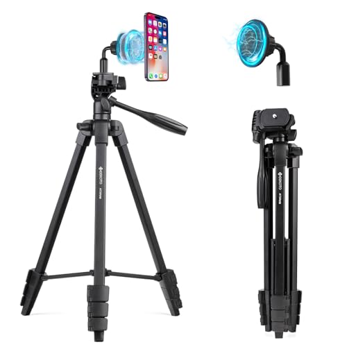 GEEKOTO Magnetische Anziehung Handy Stativ Ausziehbar, 54" Stativ für Smartphone mit 360-Grad-Panorama-Drehplattform und 1/4 Universal-Befestigungsschrauben für spiegellose/Gopro/DSLR-Kamera Schwarz GEEKOTO Magnetische Anziehung Handy Stativ Ausziehbar, 54" Stativ für Smartphone mit 360-Grad-Panorama-Drehplattform und 1/4 Universal-Befestigungsschrauben für spiegellose/Gopro/DSLR-Kamera Schwarz von GEEKOTO