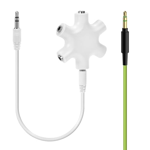 GEEKRIA 3,5-mm-Kopfhörer-Splitter-Adapter, 5-Wege-Multi-Audio-Trennwand, TRS 6-Port-Musik-Sharer für PC, Laptop, Tablet, MP4, MP3, Headset, Kopfhörer (Stereo-Klinken) von GEEKRIA