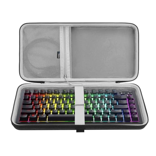 GEEKRIA 75% Tastaturhülle, Hartschalen-Reise-Tragetasche für kabellose tragbare 84-Tasten-Tastatur, kompatibel mit Razer BlackWidow V4 75% mechanischer Gaming-Tastatur, GMMK PRO 75% Tastatur von GEEKRIA