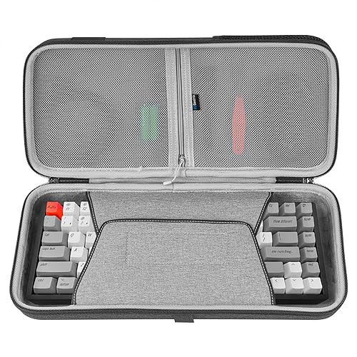 GEEKRIA 75% Tastaturhülle, Hartschalen-Reise-Tragetasche für kabellose tragbare Tastatur mit 84 Tasten, kompatibel mit Keychron K2, Logitech POP Keys Mechanische Tastatur von GEEKRIA
