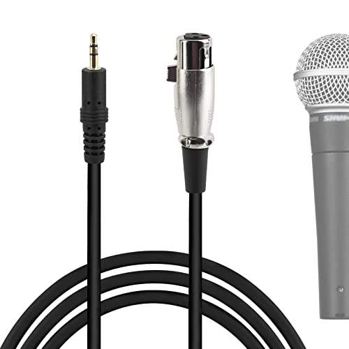 GEEKRIA For Creators Mikrofonkabel mit 3,5 mm Stecker auf XLR-Buchse, 2,5 m, kompatibel mit Shure SM58, SM57, SM48, SM7B, MV7, PGA48, PGA58, BETA 58A, symmetrisches Mikrofonkabel (schwarz) von GEEKRIA