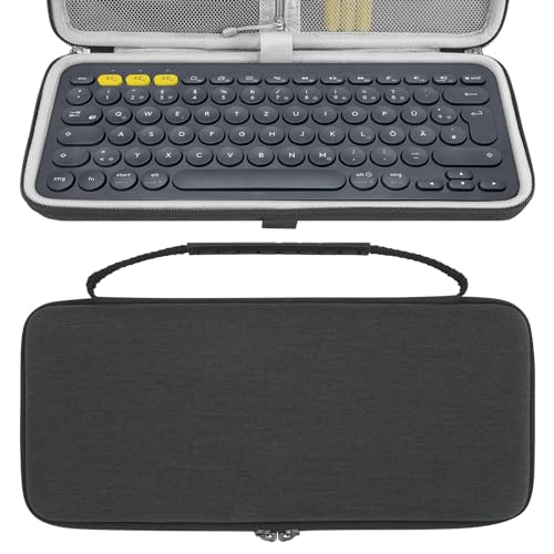 GEEKRIA K380 Kabellose Tastatur-Hülle, Hartschalen-Reise-Tragetasche für kleine kompakte Tenkeyless-kabellose Tastatur, kompatibel mit Logitech K380, Magic Keyboard, Omoton Ultra-Slim (Schwarz) von GEEKRIA