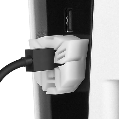 Geekria Kabel Plug Protector kompatibel mit Playstation PS5, PSVR 2 Lines, Ersatzschutz, VR-Spielzubehör verhindert das Herunterfallen der Ladekabelhülle (weiß) von GEEKRIA